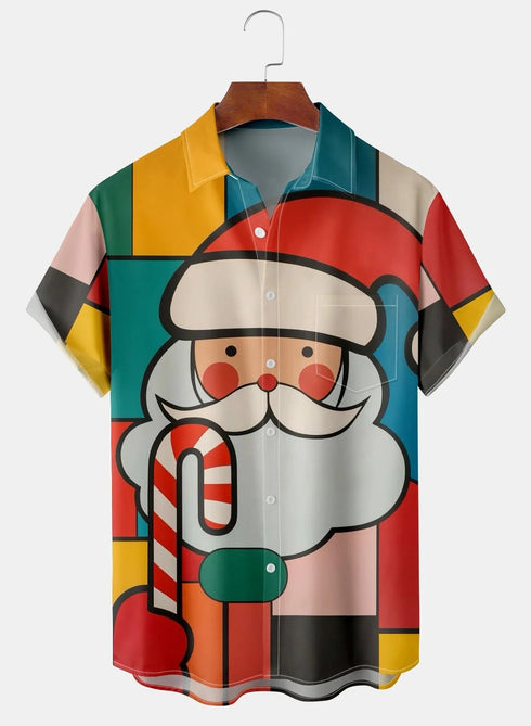 Men's Christmas Funny Graphic Short Sleeve Hawaiian Shirt